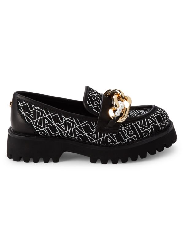 Karl Lagerfeld Paris Print Chain Loafers